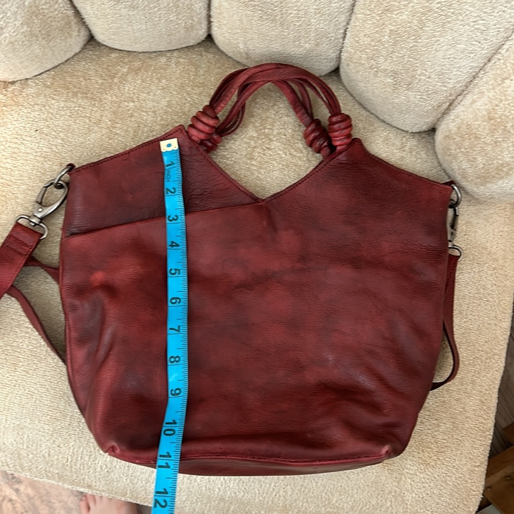 Latico Leather Nash Tote Crossbody Bag in Oxblood Red Full Grain Leather - Picture 10 of 10